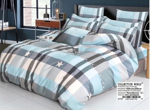 Pościel Bawełna w kratę 160x200 3części #M1784 Pościel Bawełna w kratę 160x200 3części #M1784