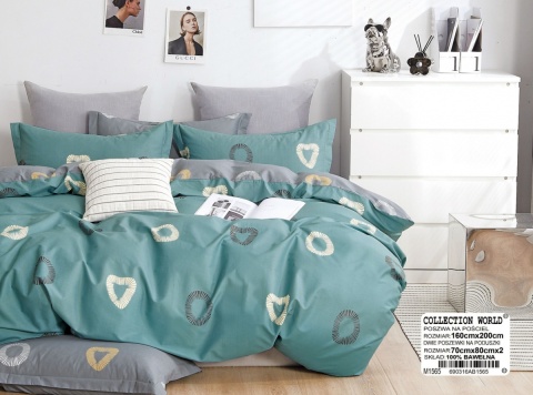 Pościel Bawełna w koła 160x200 3części #M1565 Pościel Bawełna w koła 160x200 3części #M1565