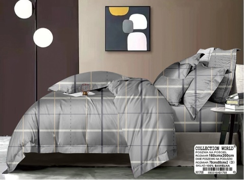 Pościel Bawełna w kratę 160x200 3części #M1768 Pościel Bawełna w kratę 160x200 3części #M1768