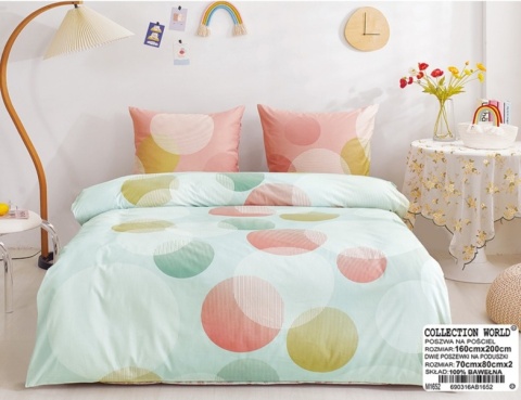 Pościel Bawełna w koła 160x200 3części #M1652