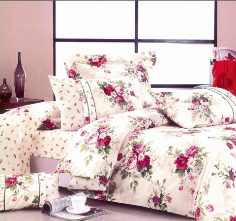 Pościel Bawełna w kwiaty 160x200 3części #M667