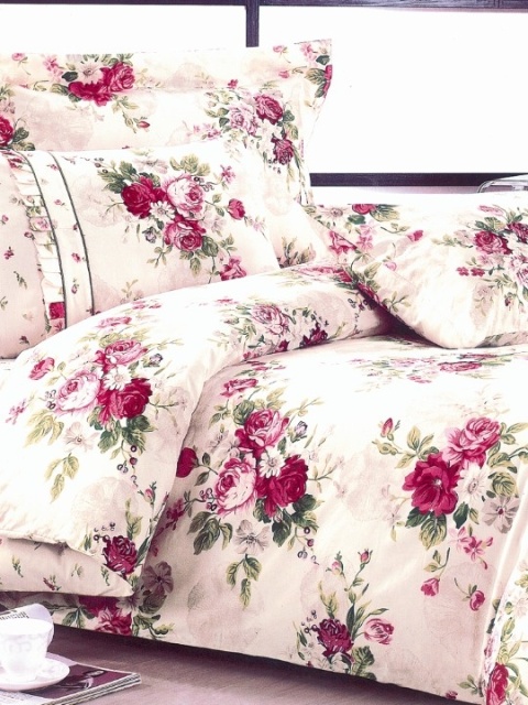 Pościel Bawełna w kwiaty 160x200 3części #M667