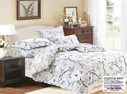 Pościel Bawełna w kwiaty 160x200 3części #M729