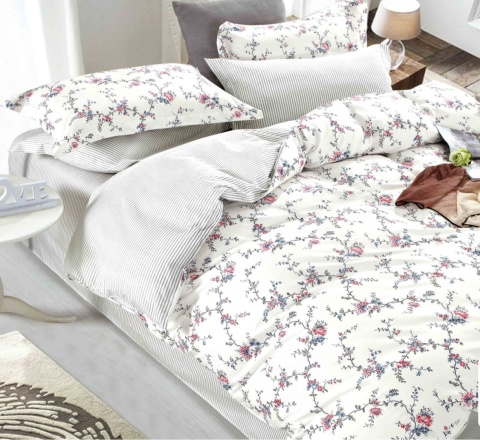 Pościel Bawełna w kwiaty 160x200 3części #M856