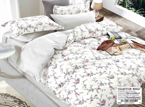 Pościel Bawełna w kwiaty 160x200 3części #M856