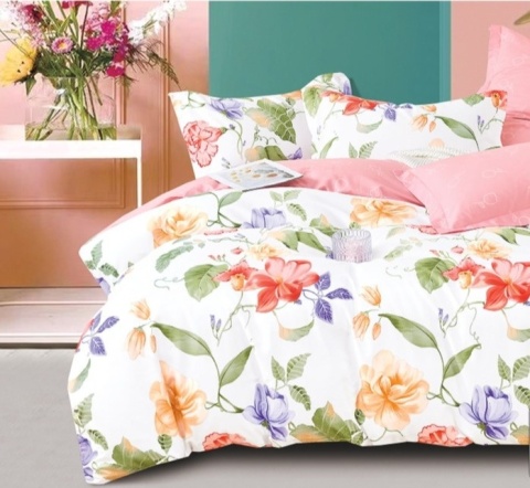 Pościel Bawełna w kwiaty 200x220 3części #M1782