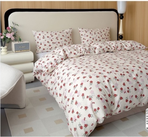 Pościel Bawełna w kwiaty 200x220 3części #M1824