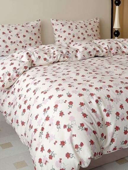 Pościel Bawełna w kwiaty 200x220 3części #M1824