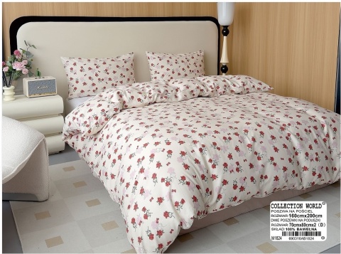 Pościel Bawełna w kwiaty 200x220 3części #M1824