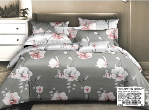 Pościel Bawełna w kwiaty 200x220 3części #M1896 Pościel Bawełna w kwiaty 200x220 3części #M1896