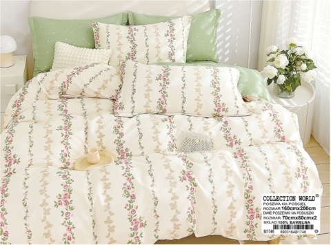 Pościel Bawełna w kwiaty 200x220 3części #M1746 Pościel Bawełna w kwiaty 200x220 3części #M1746