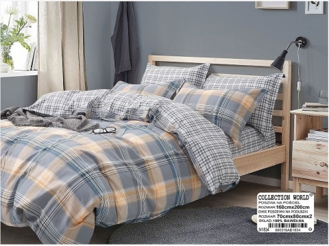 Pościel Bawełna w kratę 200x220 3części #M1834 Pościel Bawełna w kratę 200x220 3części #M1834