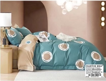 Pościel Bawełna w koła 200x220 3części #M1584 Pościel Bawełna w koła 200x220 3części #M1584