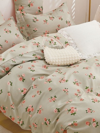 Pościel Bawełna w kwiaty 160x200 3części #M1634