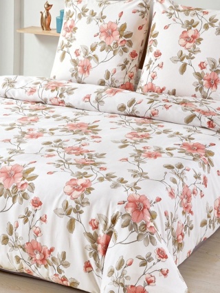 Pościel Bawełna w kwiaty 200x220 3części #M1881