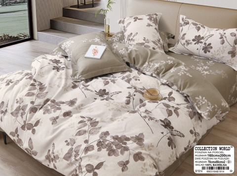 Pościel Bawełna w liście 160x200 3części #M1914 Pościel Bawełna w liście 160x200 3części #M1914