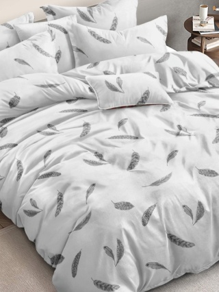 Pościel bawełniana w piórka 160x200 3-części #M1923