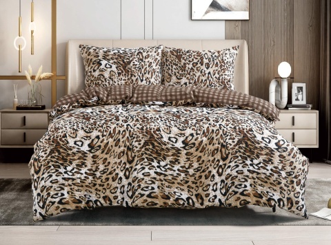Pościel bawełniana 160x200 3-częściowa Panterka Leopard Print #M1951