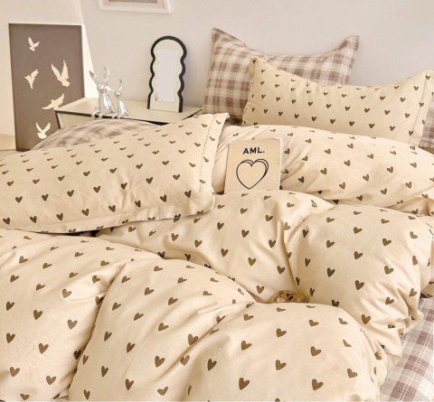 Pościel bawełniana w serca 160x200 3-części #M1940