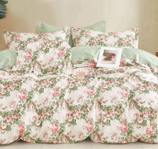 Pościel bawełniana w kwiaty 160x200 3-części #M1932