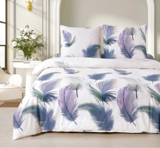 Pościel Bawełna w piórka 160x200 3części #M1882