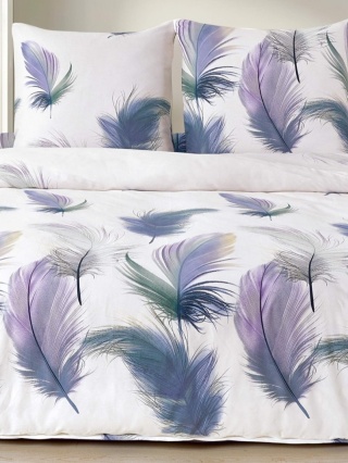 Pościel Bawełna w piórka 160x200 3części #M1882