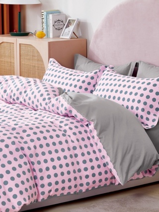Pościel bawełniana w koła 160x200 3-części #M1443