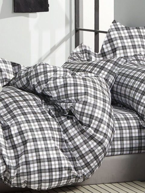 Pościel bawełniana w kratę 160x200 3-części #M1588