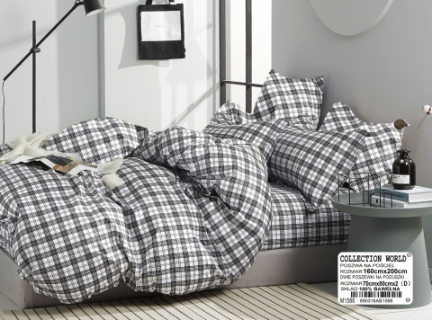 Pościel bawełniana w kratę 160x200 3-części #M1588