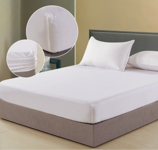 Prześcieradło z gumką, 160x200cm+23 BCL-1 Biały, bawełna