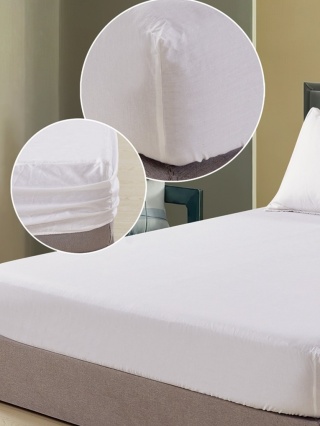 Prześcieradło z gumką, 160x200cm+23 BCL-1 Biały, bawełna