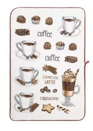 Ręczniki kuchenne 40×60 cm z motywem kawowego menu