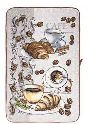 Ręczniki kuchenne 40×60 cm z motywem kawy i rogalików