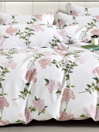 Collection World Pościel bawełniana bez różowy romantyczna świeża 160x200 komplet 3-częściowy M2022