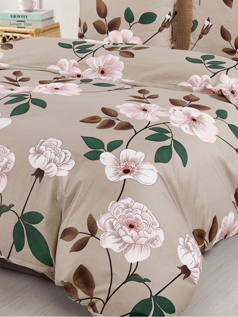 Collection World Pościel bawełniana w różowe kwiaty 200x220 cm komplet pościeli 3-częściowy M2046