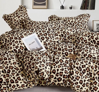 Collection World Pościel bawełniana panterka 200x220 cm komplet pościeli 3-częściowy wzór leopard M2064
