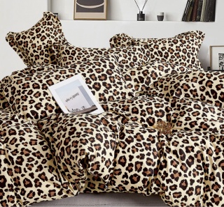 Collection World Pościel bawełniana panterka 160x200 cm komplet pościeli 3-częściowy wzór leopard M2064